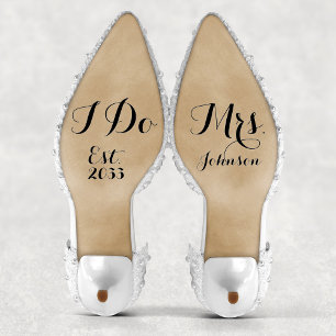 Modern Custom Mrs I Do Bride Wedding Shoes Decal Sticker