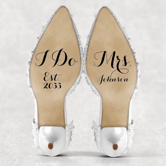 Modern Custom Mrs I Do Bride Wedding Shoes Decal Sticker
