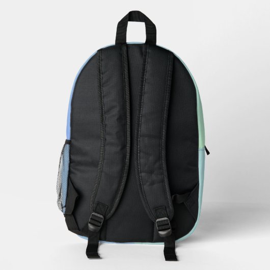 Modern Custom Name Gradient Backpack - Cool Soccer Bedrukte Rugzak (Achterkant)