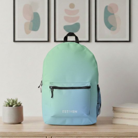 Modern Custom Name Gradient Backpack - Cool Soccer Bedrukte Rugzak