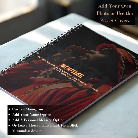 Modern Custom Name Monogram Hip Hop Sketchbook Notitieboek