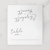 Modern Custom Names Black White Wedding Plaatskaartje (Buitenkant ongevouwen)