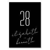 Modern Custom Names Tuxedo Onyx Wedding Kaart (Achterkant)