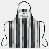 Modern Custom Personalized Chef Black Striped Schort (Voorkant)