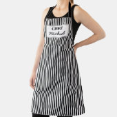 Modern Custom Personalized Chef Black Striped Schort (Insitu)