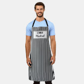 Modern Custom Personalized Chef Black Striped Schort (Gedragen)