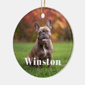 Modern Custom Pet Name Photo Holiday Keramisch Ornament (Links)