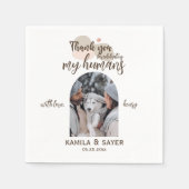 Modern Custom Pet Photo Dog Weddenschap op maat Servet (Voorkant)