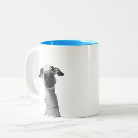 Modern Custom Pet Photo | Meeko Tweekleurige Koffiemok (Voorkant links)