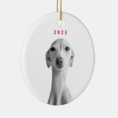 Modern Custom Pet Portrait Keramisch Ornament (Rechts)
