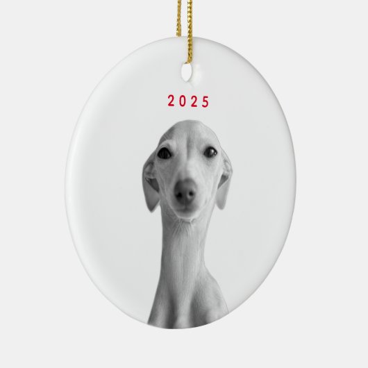 Modern Custom Pet Portrait Keramisch Ornament (Rechts)