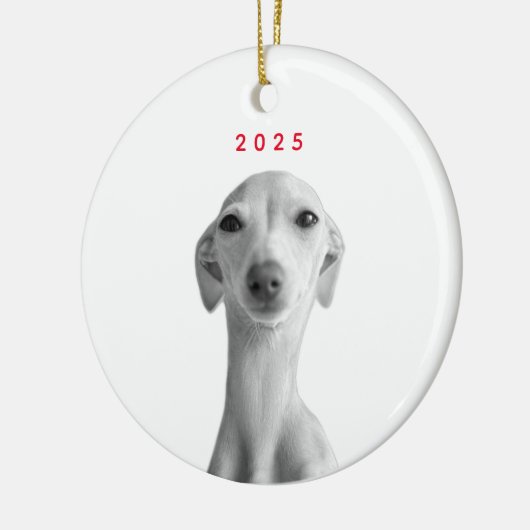 Modern Custom Pet Portrait Keramisch Ornament (Links)