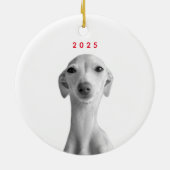 Modern Custom Pet Portrait  Keramisch Ornament (Achterkant)