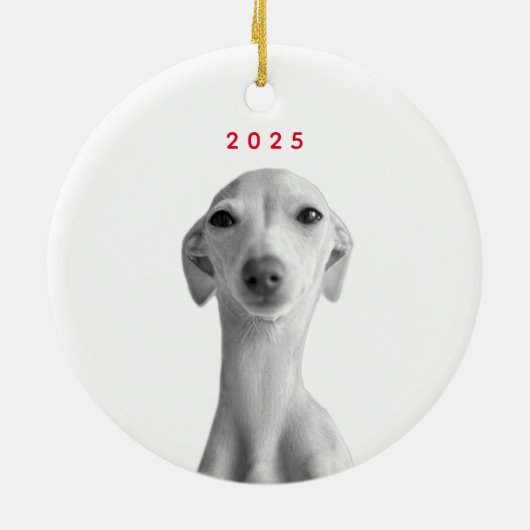 Modern Custom Pet Portrait Keramisch Ornament (Achterkant)