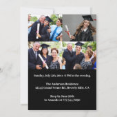 Modern Custom Photo Collage Black Graduparty Kaart (Achterkant)