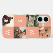 Modern Custom Photo Collage Monogram | Pink Case-Mate iPhone Case (Achterkant (horizontaal))