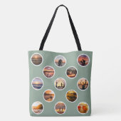 Modern Custom Photo Collage Polka Dot Canvas tas (Achterkant)