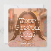 Modern Custom Photo Collage Text Cute Retro Orange Feestdagenkaart (Voorkant)