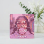 Modern Custom Photo Collage Text Cute Retro Pink Feestdagenkaart (Staand voorkant)