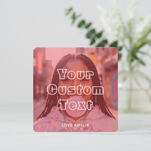 Modern Custom Photo Collage Text Cute Retro Red Feestdagenkaart (Staand voorkant)