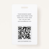 Modern Custom Photo Color Logo Employee White Badge (Achterkant)