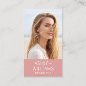 Modern Custom Photo Color QR Code Elegant Pink Visitekaartje (Voorkant)