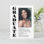 Modern Custom Photo Graduation Party Kaart (Staand voorkant)