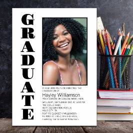 Modern Custom Photo Graduation Party Kaart