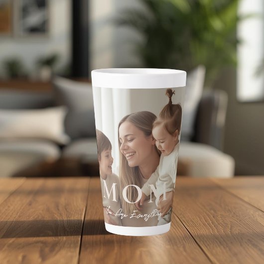 Modern Custom Photo MOM Large Latte Mug Mok