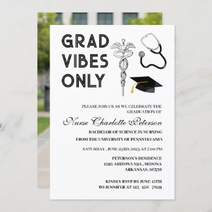 Modern Custom Photo Nurse Graduation Party Kaart
