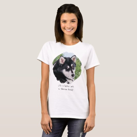 Modern Custom Photo Paint Brushstroke Pet Dog T-shirt (Voorkant volledig)
