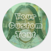 Modern Custom Photo Text Retro Green Ronde Sticker (Voorkant)