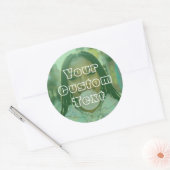 Modern Custom Photo Text Retro Green Ronde Sticker (Envelop)