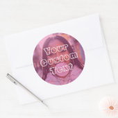 Modern Custom Photo Text Retro Pink Ronde Sticker (Envelop)