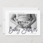 Modern Custom Photo Virtual Baby shower Kaart (Voorkant)