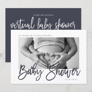Modern Custom Photo Virtual Baby shower Kaart