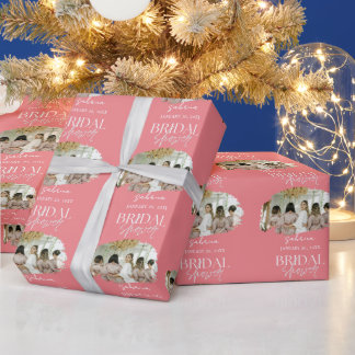Modern Custom Photo Vrijgezellenfeest Roze Cadeaupapier