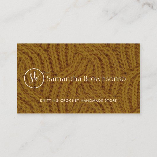 Modern Custom Photo Yarn Knitting Crochet Visitekaartje (Achterkant)