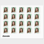 Modern Custom Pic Name Year Birthday Party Any Age Vierkante Sticker (Vel)