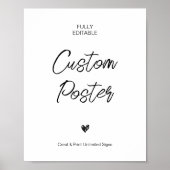 Modern Custom Poster Teken Bruiloft Volledig Portr (Voorkant)