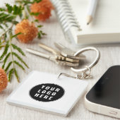 Modern Custom QR Code Minimalist Business Logo Sleutelhanger (Voorkant Rechts)