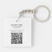 Modern Custom QR Code Minimalist Business Logo Sleutelhanger (Achterkant)