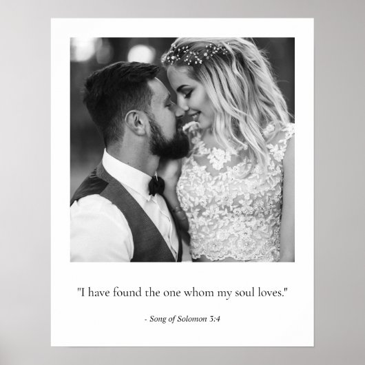 Modern Custom Quote Foto bruiloft Jubileum Poster (Voorkant)