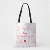 Modern Custom Red Heart Happy Valentine Day Tote Bag (Voorkant)