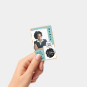 Modern Custom School Teacher Photo Name Kaart Badge (Handheld)