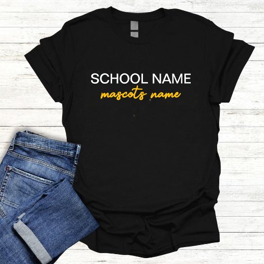 Modern Custom School Team Mascot Spirit Gift Tri-Blend Shirt