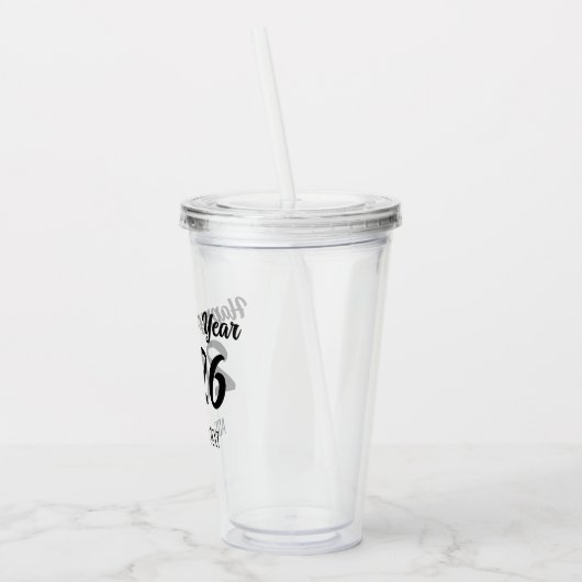 Modern Custom Script 2026 Happy New Year Acryl Drinkbeker (Links)