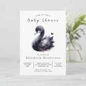 Modern Custom Swan Baby shower Kaart (Staand voorkant)