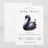 Modern Custom Swan Baby shower Kaart (Voorkant / Achterkant)
