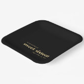 Modern Custom Sweet Sixteen Naam Goud Zwart Papieren Bordje (Gebogen)